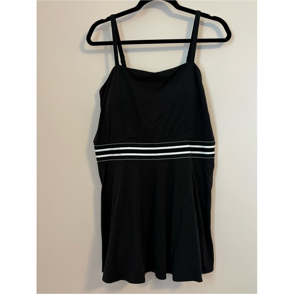 Joy Lab black active dress with White Stripe Waistband, size XXL, NWT